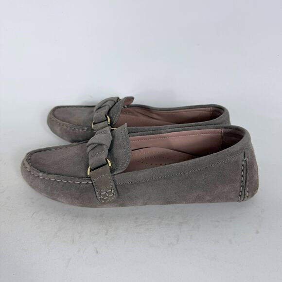 Cole Haan Emmie Knot Driver Moccasins Women's 6 Gray Suede Slip On Comfort - Picture 5 of 10